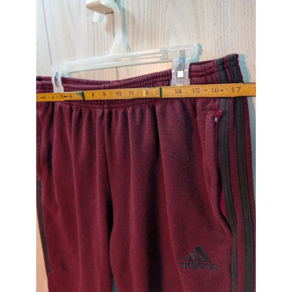 Adidas Pants Mens XL Red Track Warm Up Zip Jogger Drawstring Sweatpants Gym Run - Picture 9 of 10